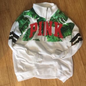 Victoria’s Secret PINK quarter zip palm sweater